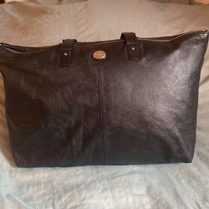 Coach embossed signature leather weekender - Black